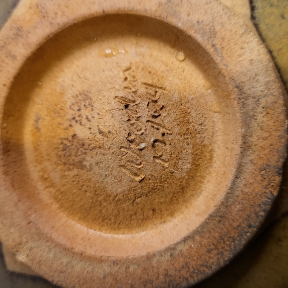Signed Studio Pottery Wabisabi Blue Mid-century Bowl 7 5/8" - Picture 9 of 10